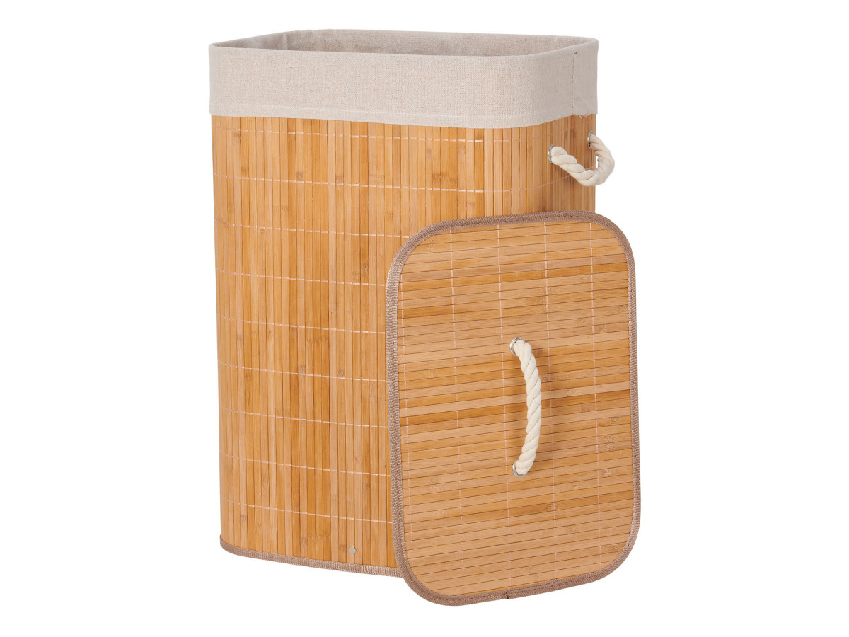 Infinity goods 72 Liter Wschekorb mit deckel  Bamboo - Obelink.de