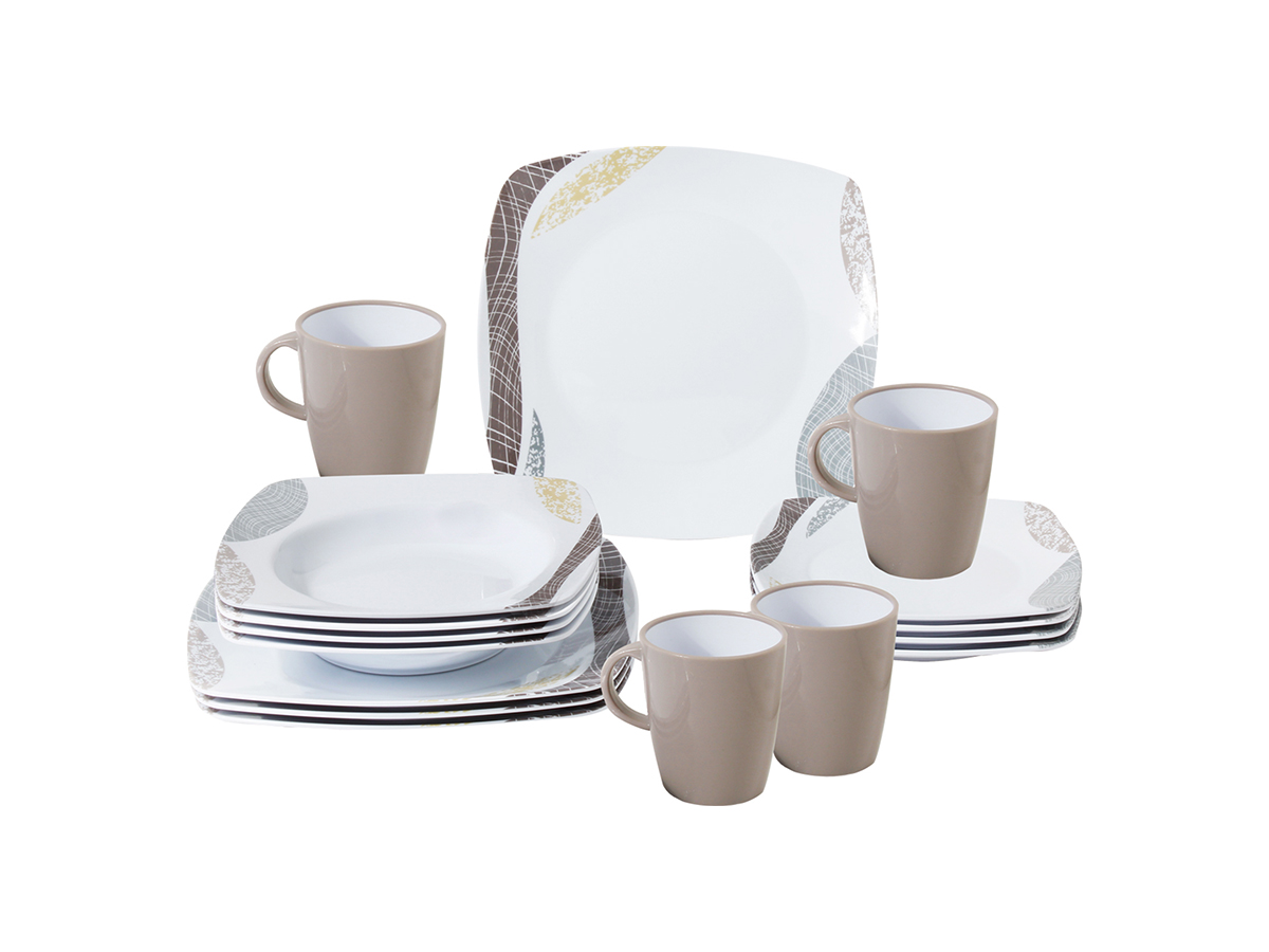 Brunner Khadì 16-teiliges Melamin-Set – Mehrfarbig