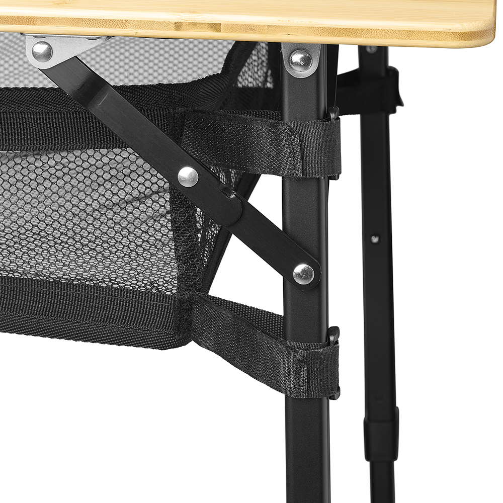 Campout Bambus Tisch mit Aufbewahrungsnetz - 100 x 65 cm - Obelink.de