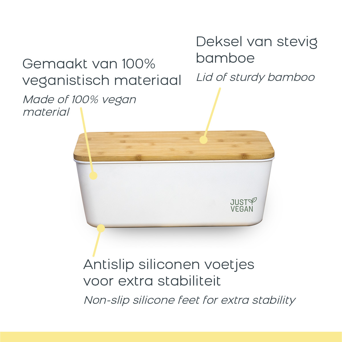 Just Vegan Brotkasten Bio-Kunststoff mit Deckel - Obelink.de