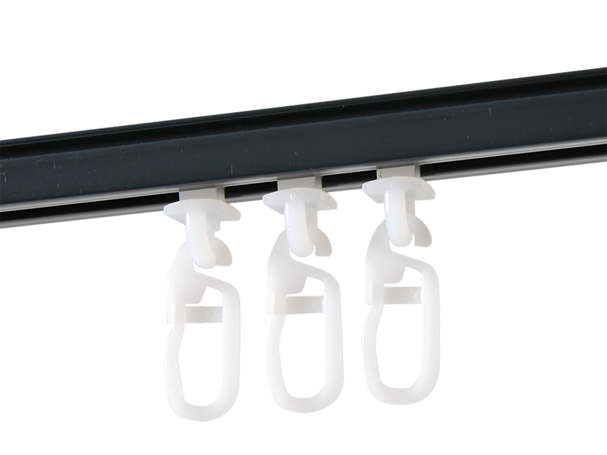 Gardinenschiene mit Gleitern 150 cm - anthracite
