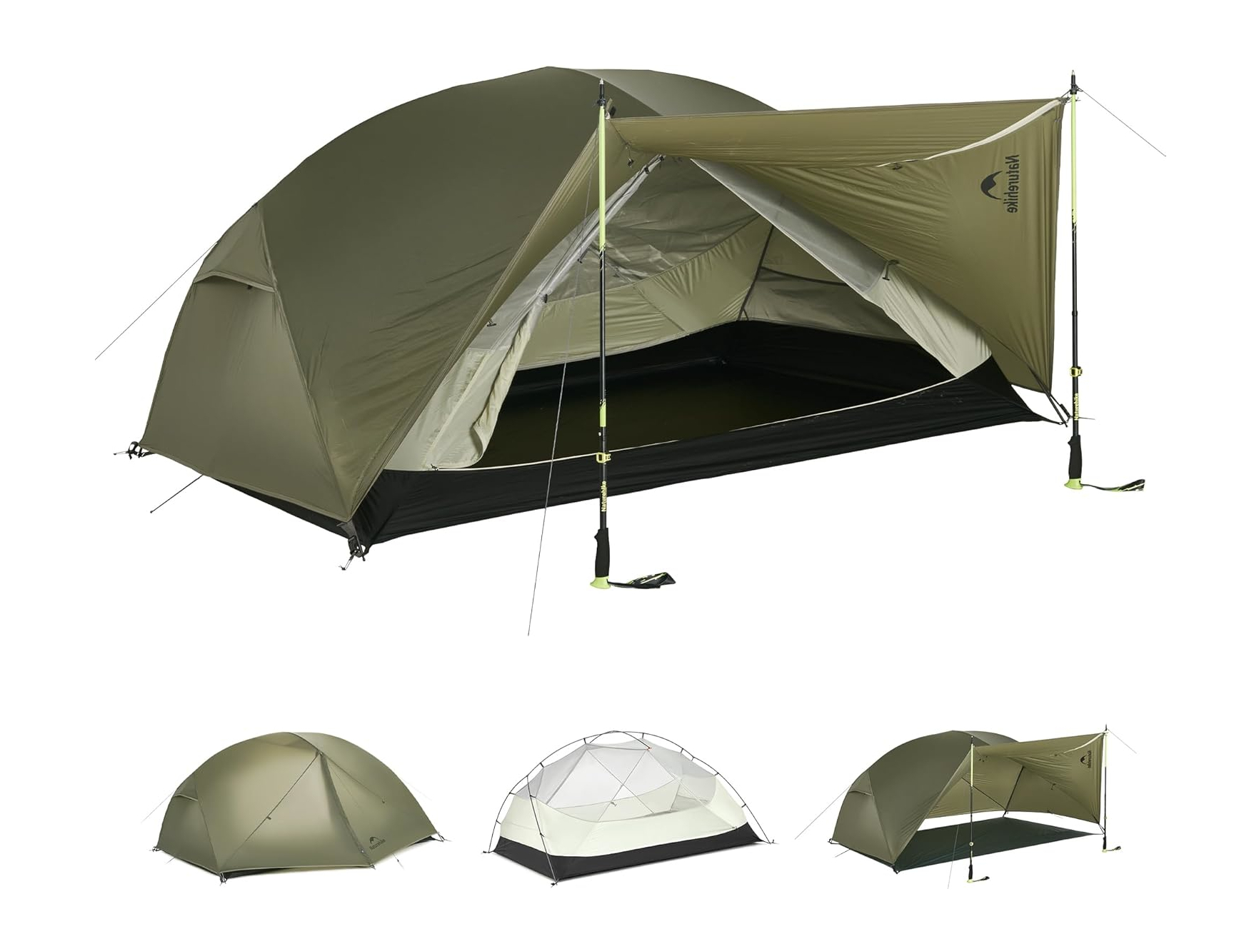 extrem leichtes zelt 0.78kg Leicht Campingzelt Ultraleichtes-1 Mann Minipack Armee Grün 220X（50/90/50） X50CM für Wandern Bergsteigen Backpacking Outdoor Camping Klettern Reisen Wasserdichtem Sport & Freizeit Option:3 personnes 250-to-499 SONGMICS Doppelseitenmarkise, ausziehbar, 1,6