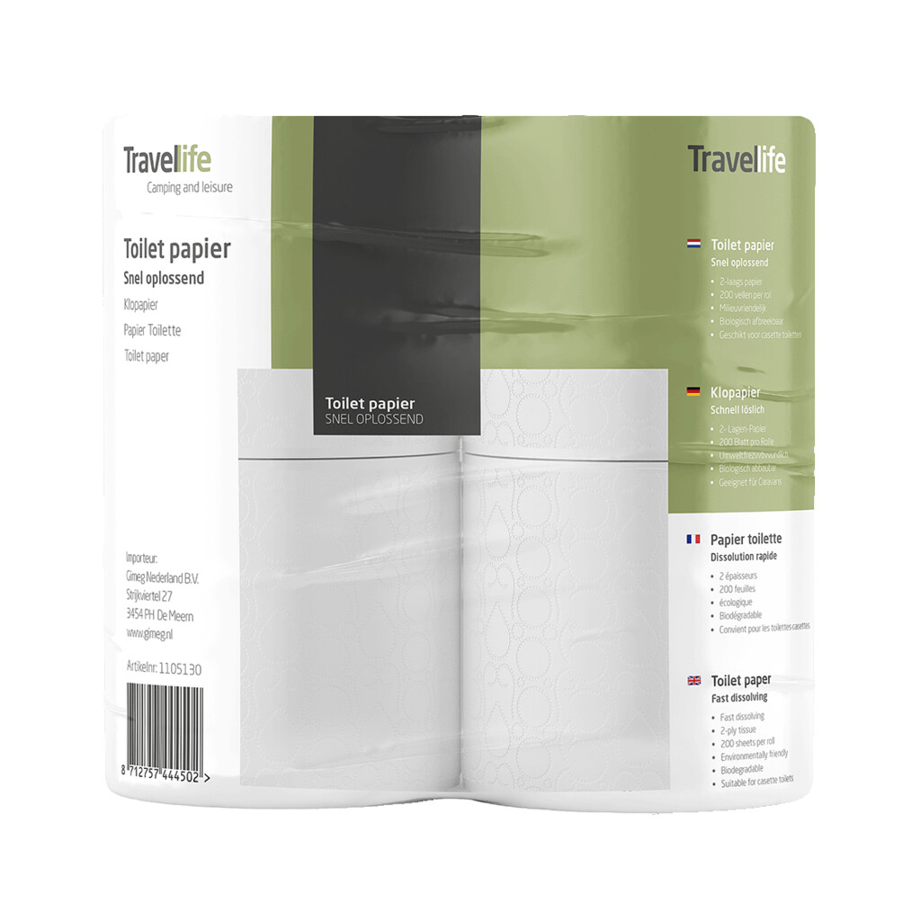 Travellife Set van 4 Camping Toilettenpapier - 8 Stck - Obelink.de