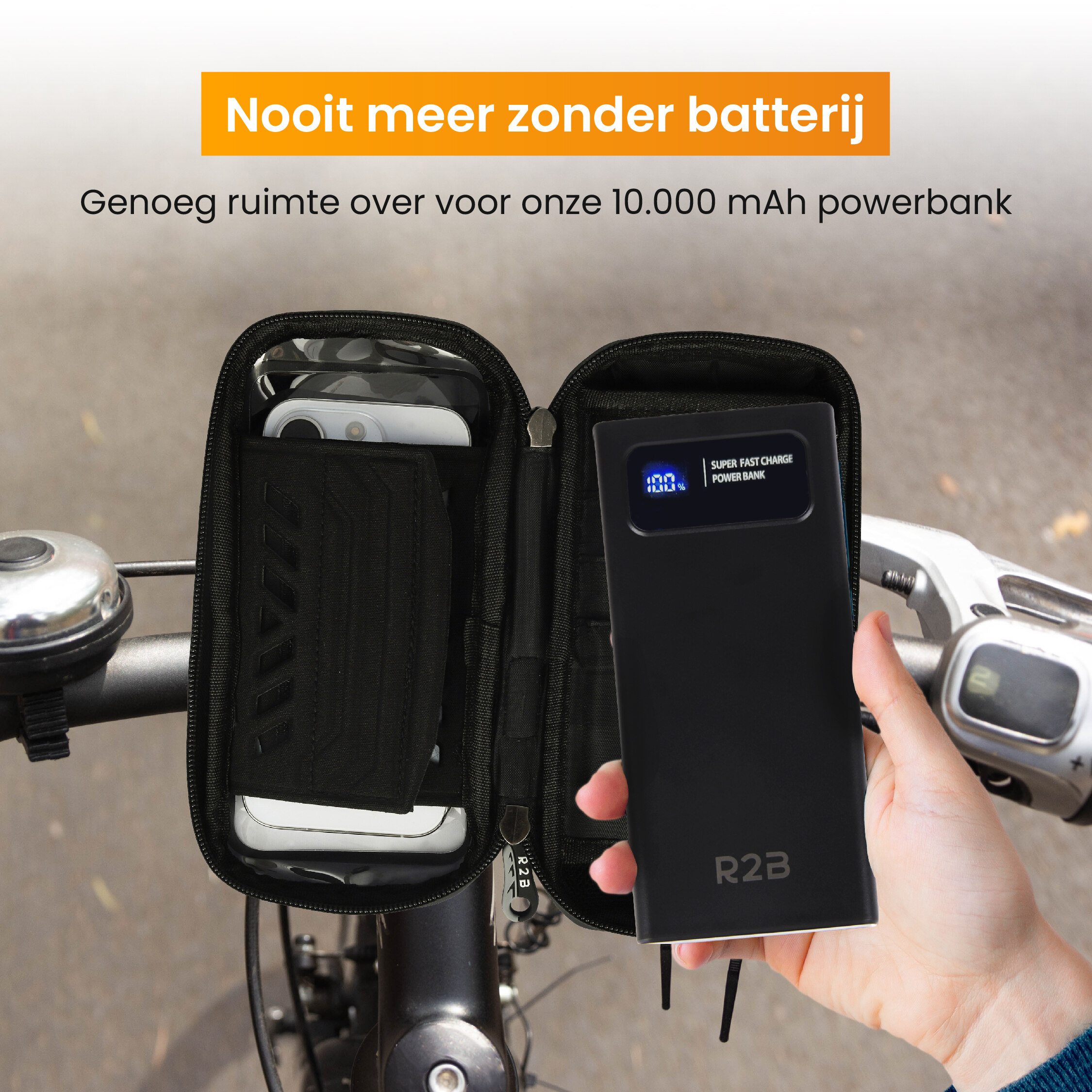 R2B Fahrrad-Handyhalterung + Powerbank 10.000 mAh - Obelink.de