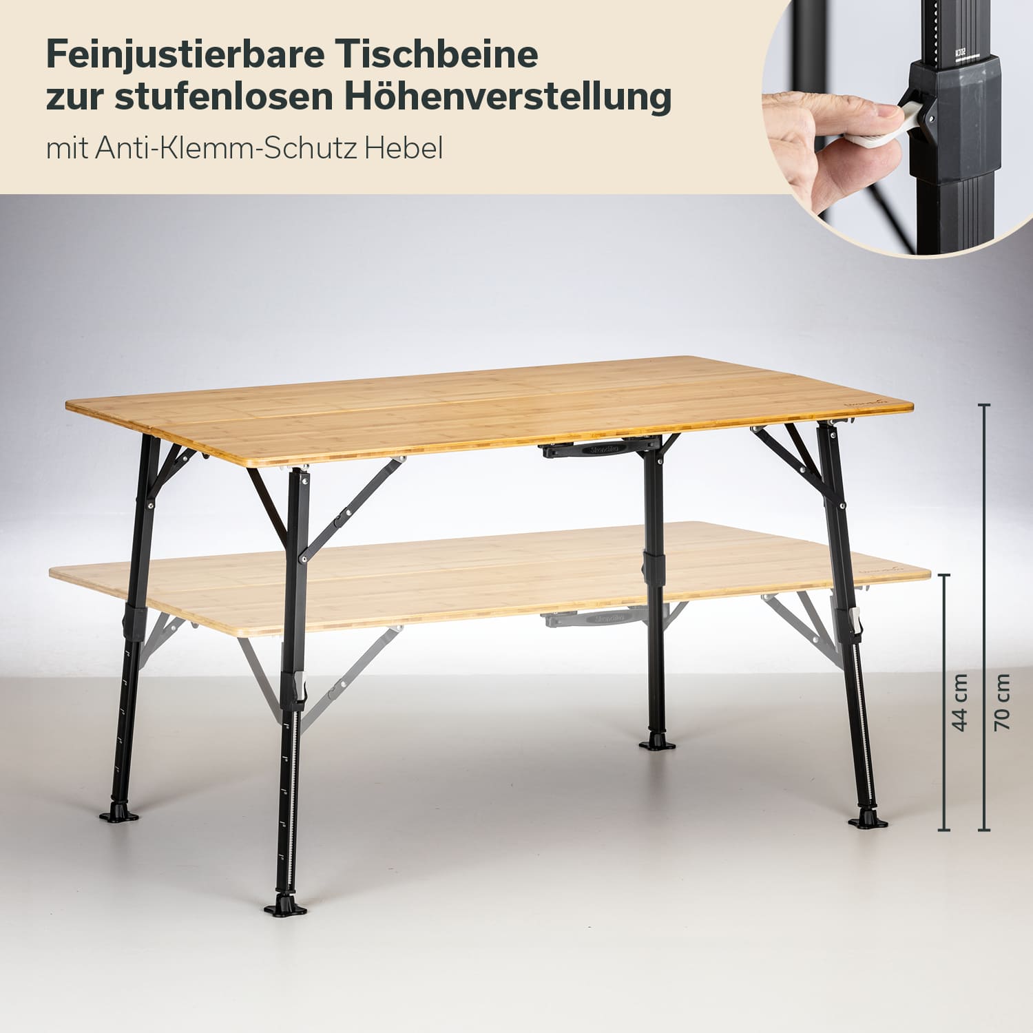 Skandika Tobro Bambus Campingtisch - 120 x 70 cm - Obelink.de