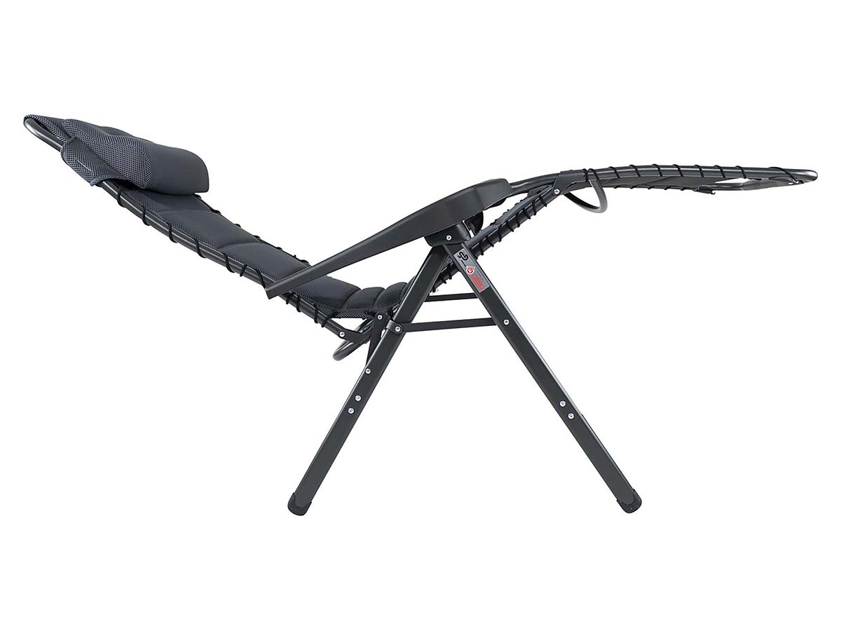 Crespo Hamaca Air-Deluxe AP-233 – Sedia A Sdraio Con Tessuto 3D Imbottito, Schienale Regolabile 7 Posizioni, Poggiatesta Incluso, Grigio - 4