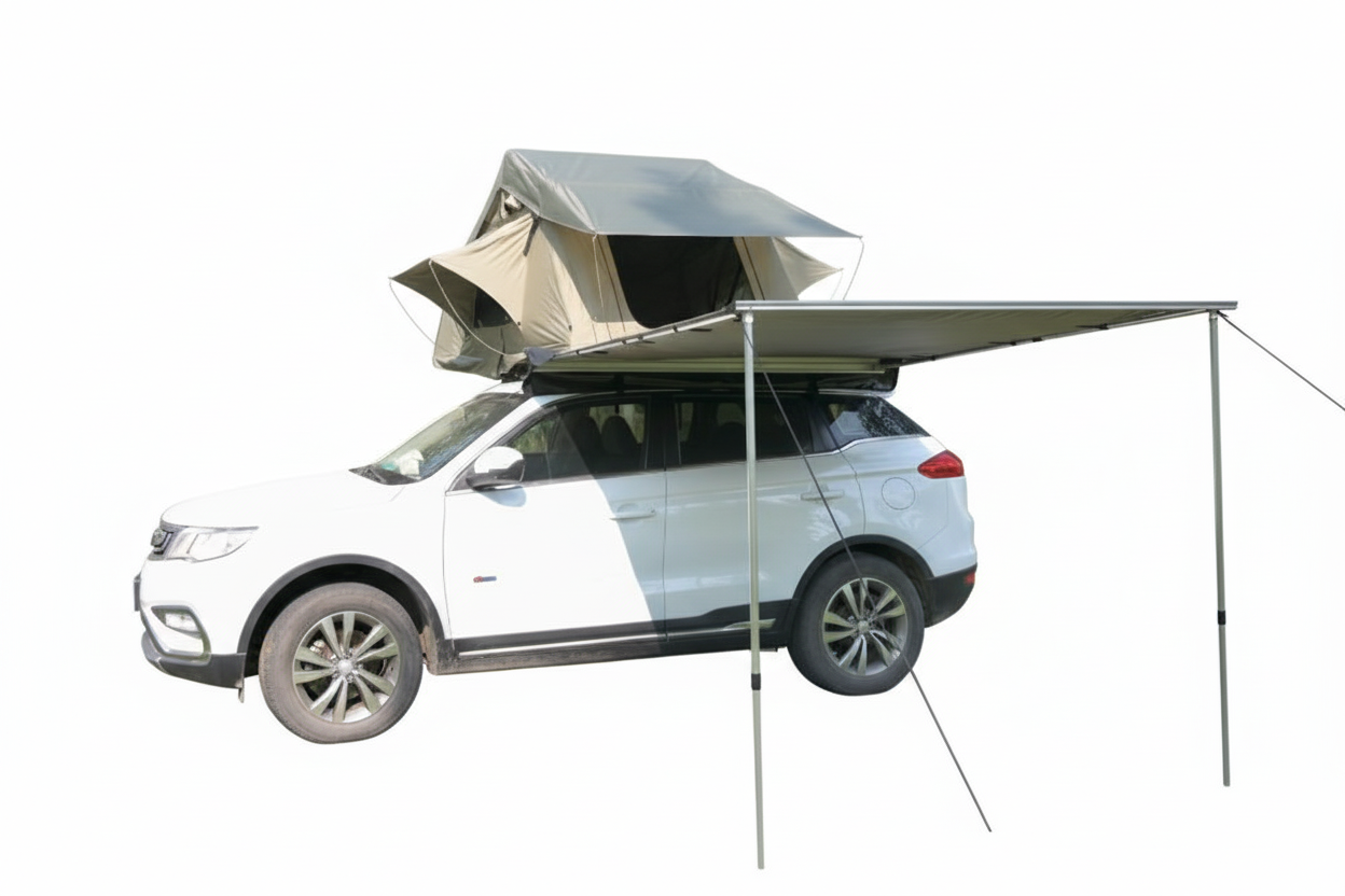 OutdoorU Auto Markise 250cm inkl. Cover - Khaki - Obelink.de