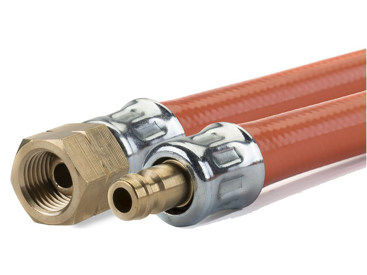 Obelink 1/4" links x Schnellkupplung PVC-Gasschlauch - 3 Meter