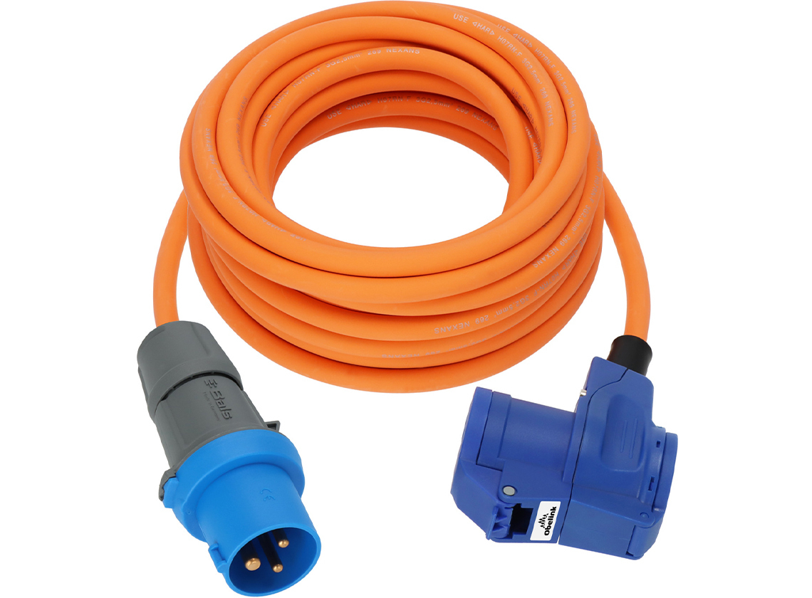 Obelink CEE Winkelkupplung Adapterkabel - 10 Meter