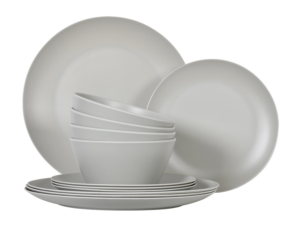 Obelink Matt Grey Geschirrset - 12-teilig