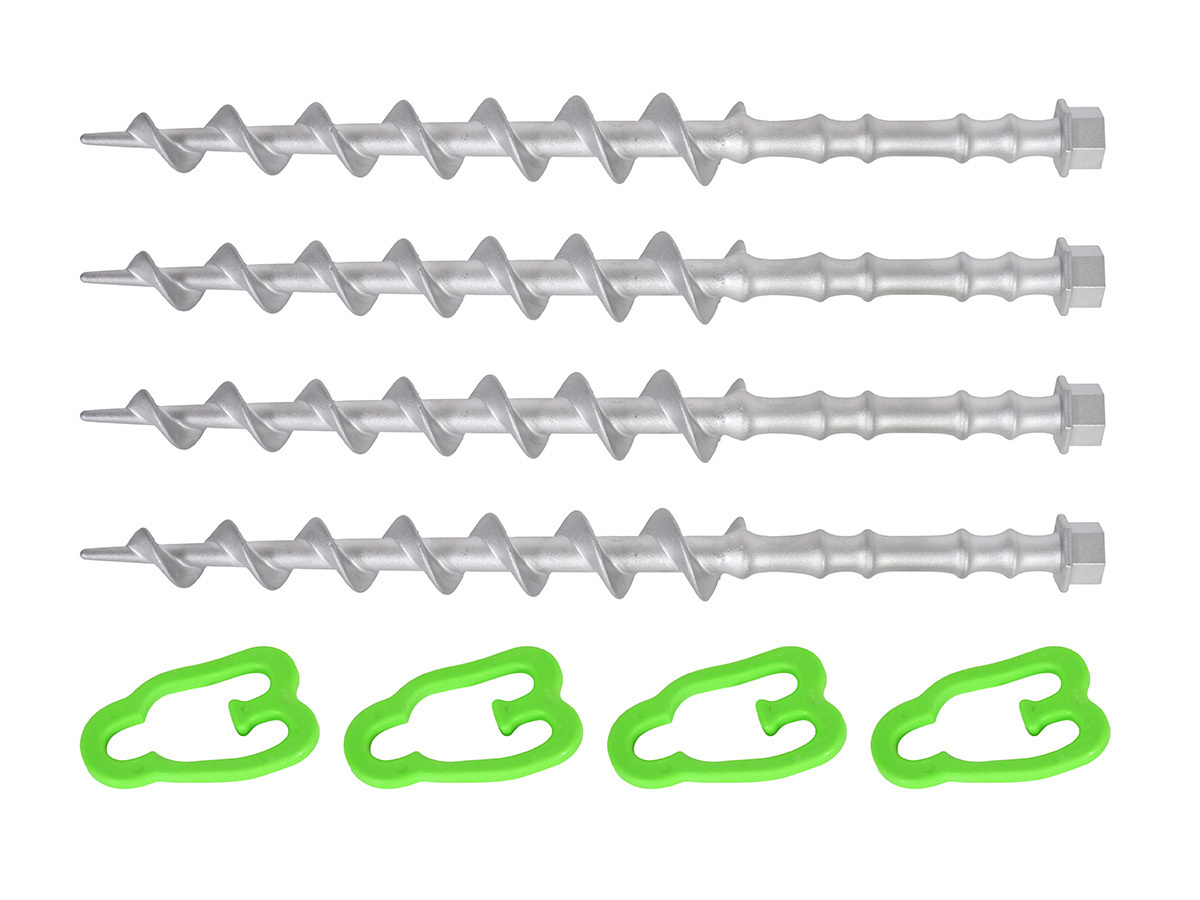 Obelink Alphagrip Aluminium-Schraubheringe mit Heringclips 31 cm - 4er-Set
