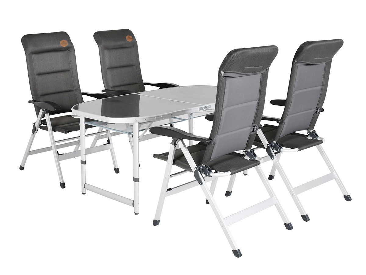 Obelink Cyprus 150 Grey und Corsa Grey Tisch mit Klappstühle